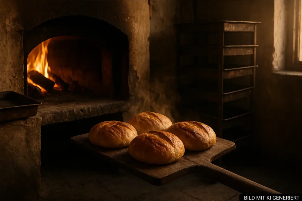 Traditionelle Bäckerei in Tirana mit frisch gebackenem Brot