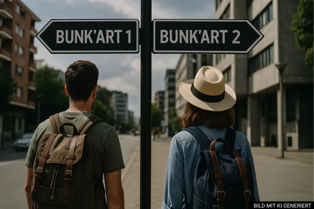 Reisende entscheiden sich zwischen Bunk’Art 1 und Bunk’Art 2