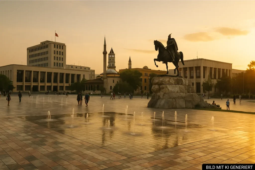 Skanderbeg Platz Tirana im Wandel von Geschichte und Moderne
