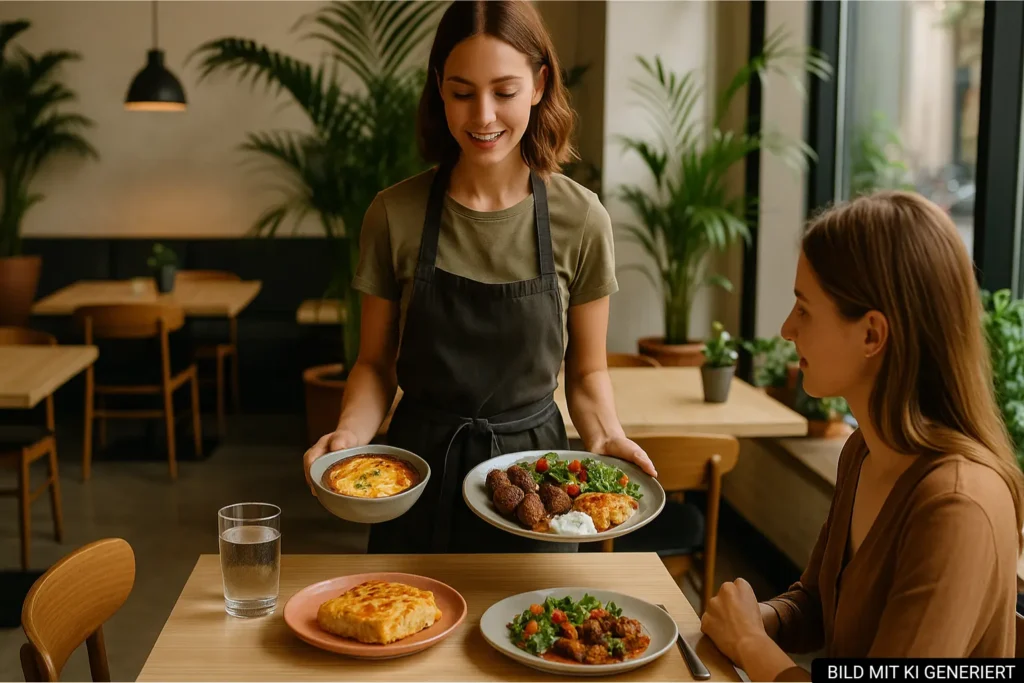 Modern interpretiertes albanisches Essen in einem Restaurant in Tirana
