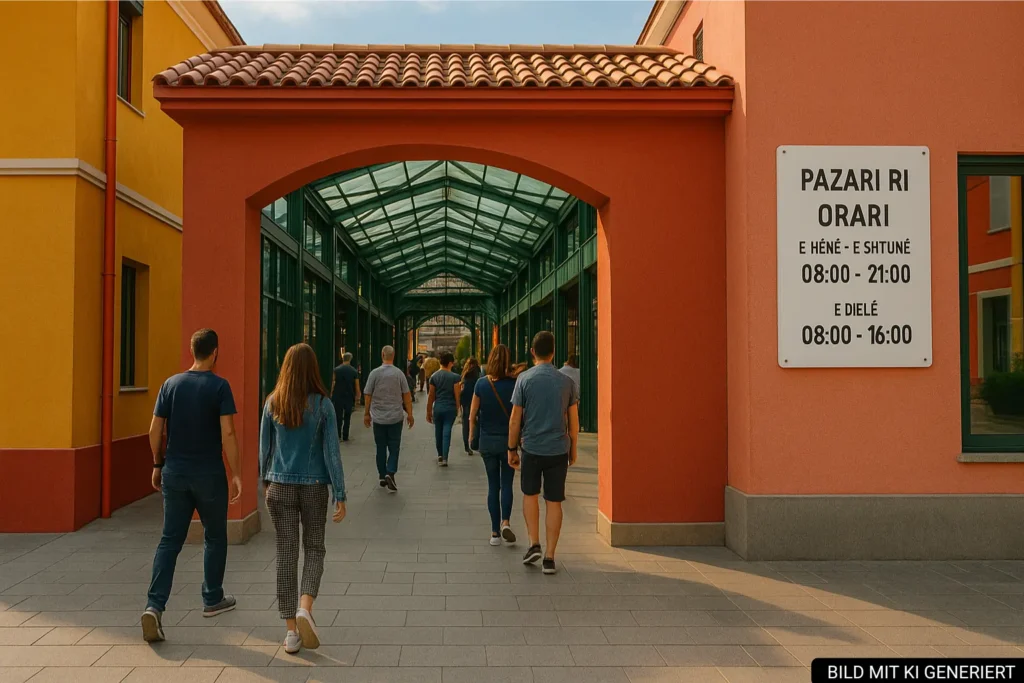 Eingangsbereich des Pazari i Ri in Tirana