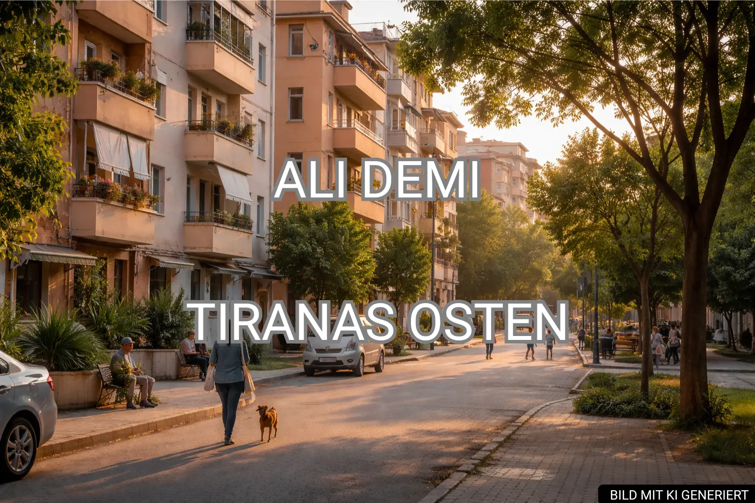 Alltagsszene im Stadtteil Ali Demi in Tirana