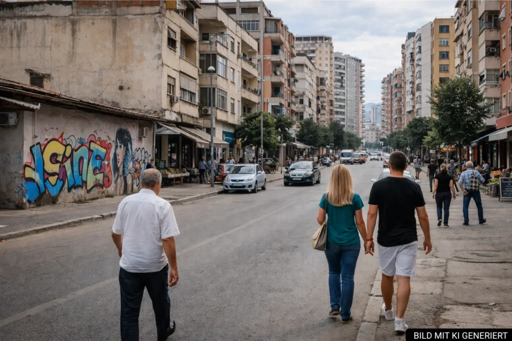 Streetlife im Viertel Astir Tirana
