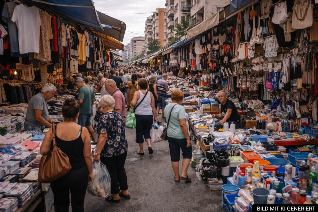 Marktstände am Tregu Çam