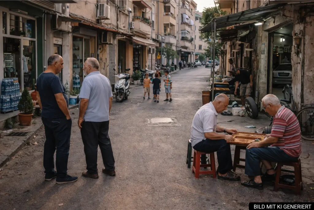Nachbarschaftsszene im Stadtteil Ali Demi